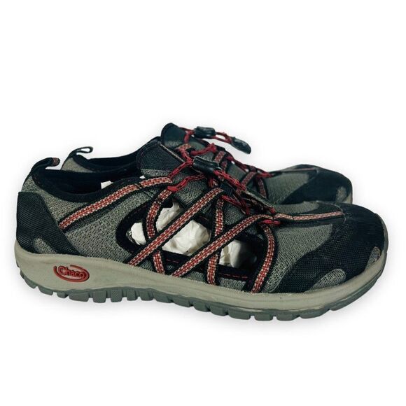 Chaco Outcross Outdoor Hiking Shoes Grey / Black / Red J180201 Youth 2 - Picture 4 of 12